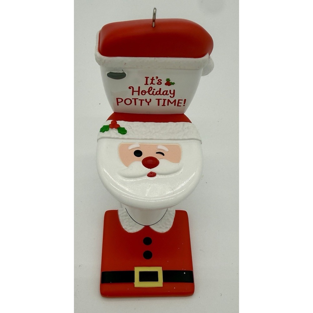 2024 Hallmark It's Holiday Potty Time Santa Toilet Christmas‎ Tree Ornament